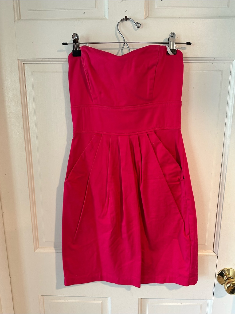 B Darlin Strapless Hot Pink Pleated Party Dress